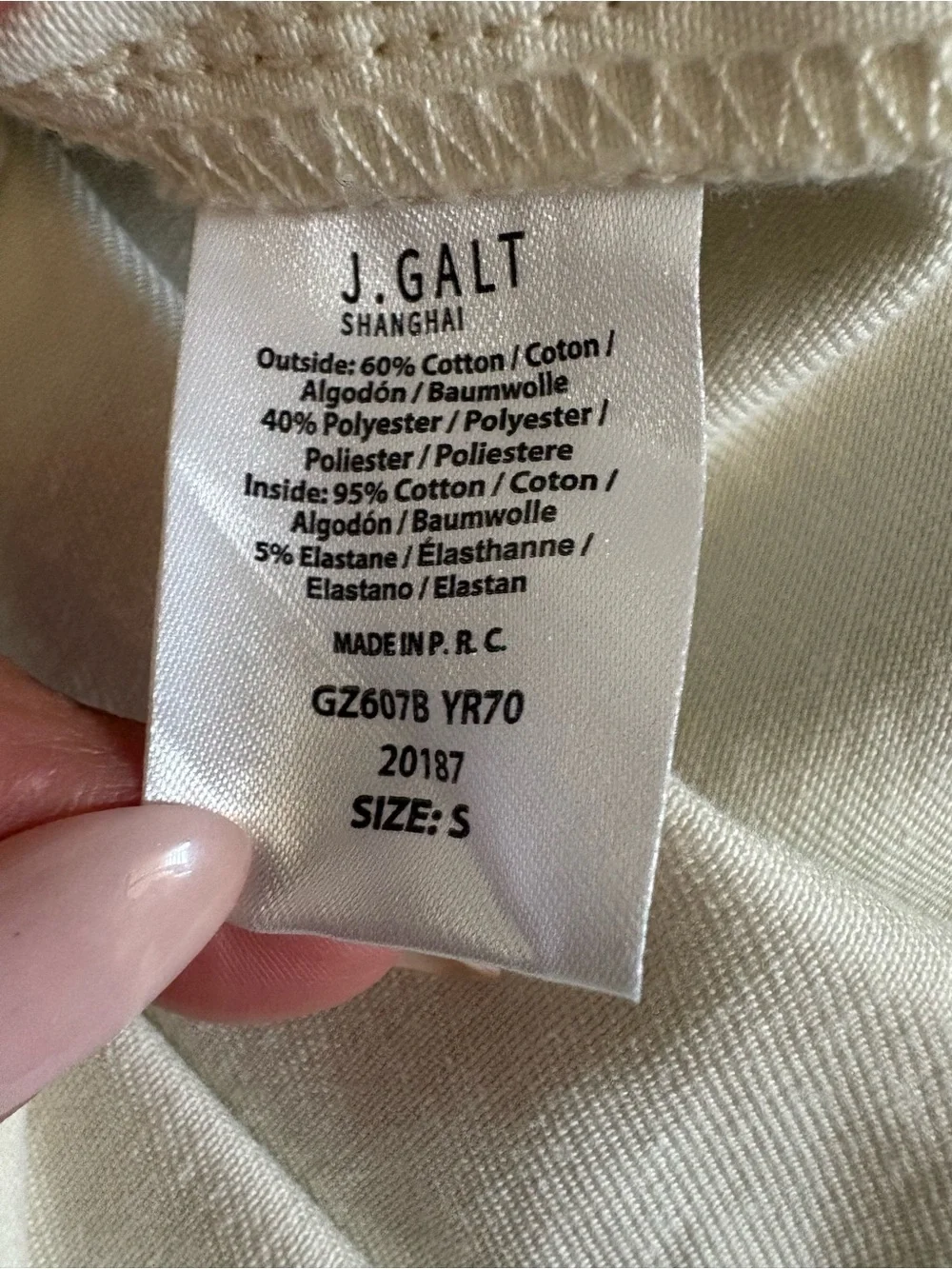 J. Galt Cream Pleated Mini Skirt With Built-in Shorts